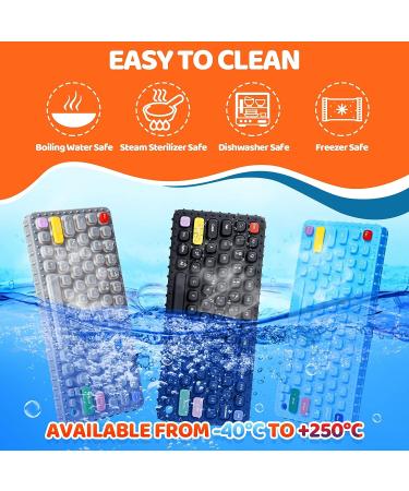 Orzbow Silicone Teething Toy for Babies 0-12 Months - Cool Keyboard Shape Teether with Dummy Clip - BPA-Free - Blue - Buy Online on GoSupps.com