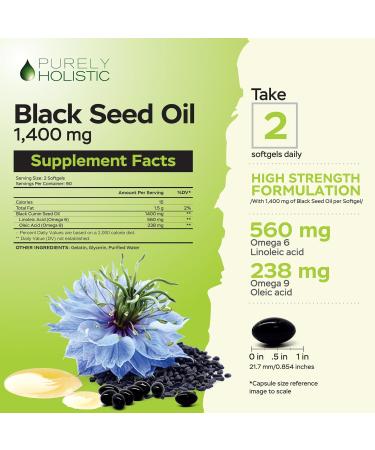 Purely Holistic Black Seed Oil 1400mg + Organic Ashwagandha 1300mg Bundle - 180 Softgels + 180 Capsules - Easy to Swallow - Made in USA - Buy Online on GoSupps.com
