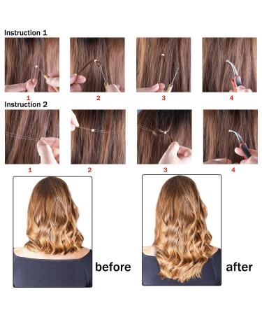 Duufin Hair Extensions Tools Kit - 1500 Pcs Micro Ring Beads, Plier, Hook Needle Pulling Loop, Clips, Comb, Rubber Bands (Black, Blonde, Brown) - Buy Online on GoSupps.com