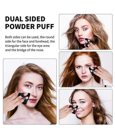 Sibba 2 Pcs Triangle Powder Puffs | Washable Reusable Soft Plush Makeup Sponge for Face & Body | Wet/Dry Makeup Tool - Black - Buy Online on GoSupps.com