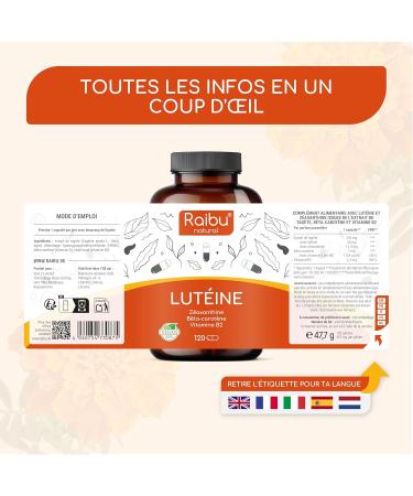 Compl ment Alimentaire pour les Yeux - Lut ine 50 mg + Z axanthine 12 5 mg - 120 G lules Traitement de 4 mois - Avec Vitamine A & B2 - Extrait Naturel de Tag tes V gan et Sans Gluten - Buy Online on GoSupps.com