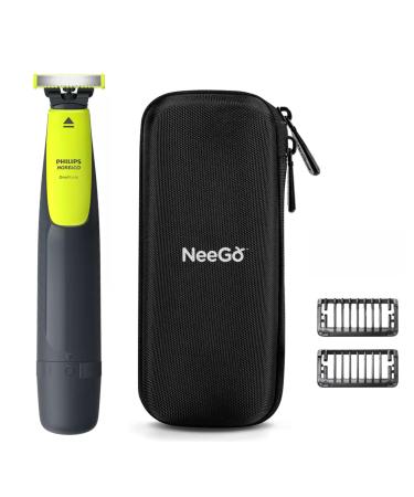 Philips Norelco Oneblade Teen Hybrid Electric Trimmer and Shaver Kit, Electric Razor for Men + NeeGo Case for Philips Norelco One Blade