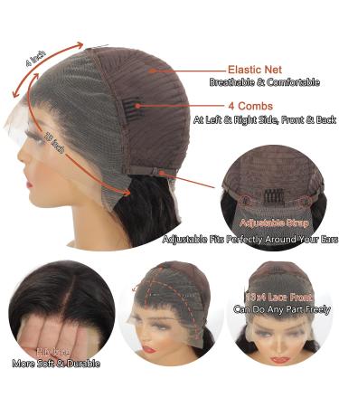 24 Inch Body Wave HD Lace Front Wig | Pre Plucked & Bleached Knots | 150% Density Human Hair | 13x4 Lace Frontal Wig for Black Women - Buy Online on GoSupps.com