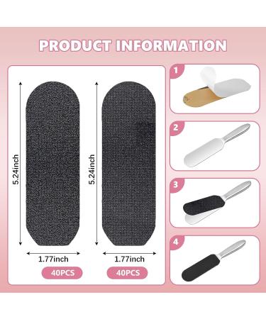 80 Pcs Stainless Steel Foot File Refills - Double Sided Pedicure Pads for Callus Removal - 180 Grit and 120 Grit Options - Buy Online on GoSupps.com