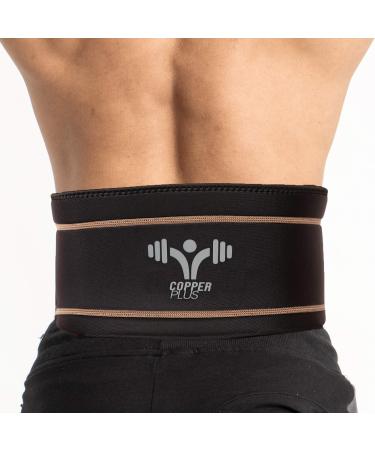 Copper Plus Recovery Back Brace - Highest Copper Content Back Braces for Lower Back Pain Relief. Lumbar Waist Support Belt Fit for Men + Women. Small/Medium (Waist 28" - 39") Small/Medium (Pack of 1)