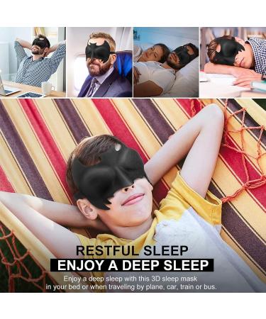 Superhero 3D Contoured Memory Foam Sleeping Mask | Adjustable Straps | Black Bats Eye Covers | Halloween Decor - Buy Online on GoSupps.com