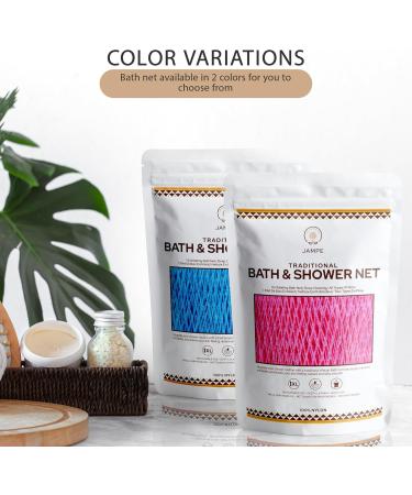 Premium Blue African Bath Sponge - Long Exfoliating Body Scrubber & Back Scrubber for Daily Use - Buy Online on GoSupps.com