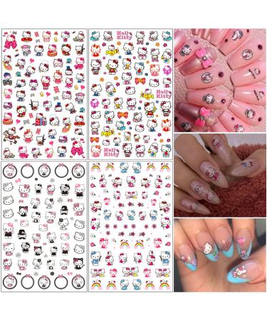 Cat Nail Design 3D Self-Adhesive Stickers - Cute Cartoon Nail Decals for Women and Girls | Manicure Decoration Supplies - Buy Online on GoSupps.com