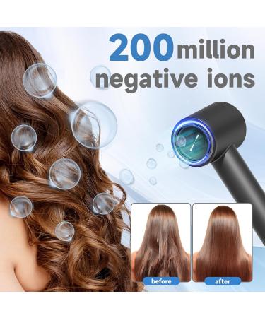 High-Speed Negative Ionic Hair Dryer | 110 000 RPM Professional Blow Dryer with Magnetic Nozzle | Portable Travel Design - Frizz-Free Hair (Grey - Buy Online on GoSupps.com