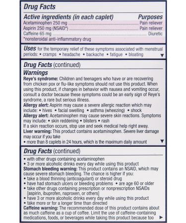 Pamprin Maximum Strength Max Formula with Acetaminophen - Menstrual Period Symptoms Relief - 24 Caplets - Buy Online on GoSupps.com