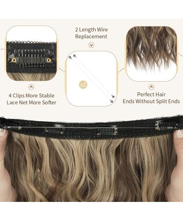Buy Sofeiyan Invisible Wire Hair Extensions - 50cm Soft Lace Long Curly Brunette & Ash Blonde | Best Synthetic Hair Pieces for Women - Buy Online on GoSupps.com