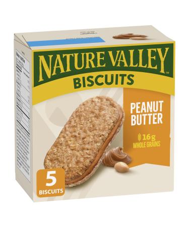 NATURE VALLEY Peanut Butter Biscuits Snacks Oat Biscuits with Peanut Butter Filling No Artificial Colours No Artificial Flavours Pack of 5 Biscuits Valentine