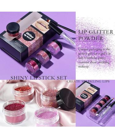 FREEORR Glitter Lip Kit - Long Lasting Waterproof Lipstick Set with Diamond and Metallic Finish in Red Color - Buy Online on GoSupps.com