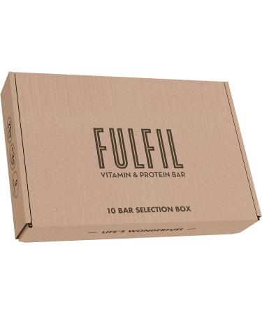 Fulfil Vitamin & Protein Bar Selection Box - 10 x 55g Bars, 20g Protein, 9 Vitamins, Low Sugar - Buy Online on GoSupps.com