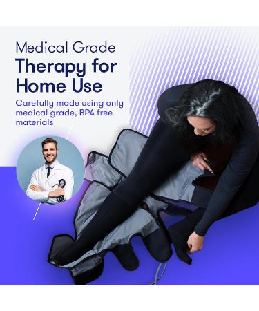 Perfecore Leg Massager with Heat Air Compression - Adjustable Feet & Calves Massager for Circulation and Muscle Relaxation - 3 Pressure Levels, 7 Modes - Gray - Buy Online on GoSupps.com