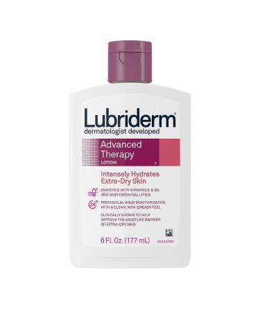 Lubriderm Advanced Therapy Moisturizing Lotion with Vitamins E and B5 Deep Hydration for Extra Dry Skin Non-Greasy Formula 6 fl. oz ( Pack of 10)