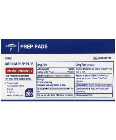 Medline Sterile 70% Isopropyl Alcohol Prep Pads - 200 Count - Buy Online on GoSupps.com