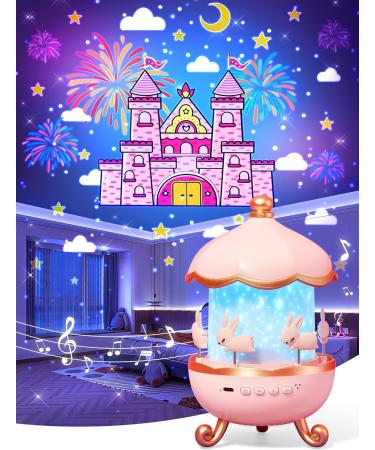 Kids Night Light Projector with 15 Films & 10 Soothing Sounds - Remote Controlled Baby Bedroom Decor & Christmas Gift - Kawaii Castle Theme - Buy Online on GoSupps.com