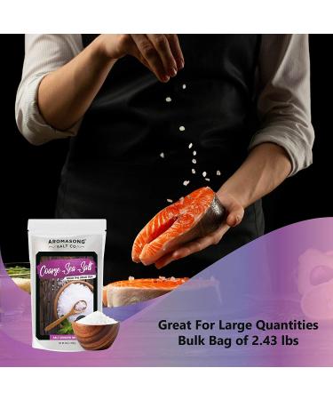 Aromasong Organic Coarse Sea Salt & Black Peppercorn Grinder Mill Refill Combo Set - 2.43 LB Sea Salt, 12 OZ Peppercorn - for Cooking & Baking, Bulk Resealable Bag - Buy Online on GoSupps.com