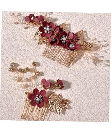 Angoily 3 Sets Hairpin Hair Clips for Braids Hair Accessories for Women Braids Red Hair Accessories for Women Floral Hair Comb Hair Pin Wedding Headpieces Zinc Alloy Pearl Mosaic Miss - Buy Online on GoSupps.com