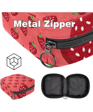 Shop Large Storage Bags for Women - Red Strawberry Pattern Zipper Pocket for Menstrual Cups Panty Liners & Tampons | Multicolored 06 - Buy Online on GoSupps.com