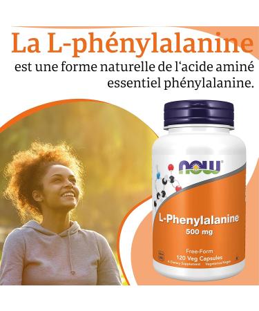Now Foods L-Phenylalanine 500 mg 120 Vegetable Capsules Laboratory Tested High Dose Amino Acid Gluten Free Soy Free Vegetarian - Buy Online on GoSupps.com