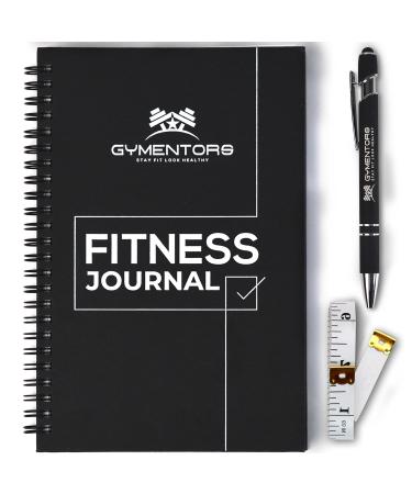 GYMENTORS Fitness Journal A5, 120GSM Paper Workout Journal with Hardcover & Quality Spiral Binding- 120 Days Workout Log for Tracking Progress & Nutrients Preferences- Including Measuring Tape & Pen