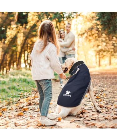 IREENUO Waterproof Dog Coat - Winter Windproof Jacket for Medium to Large Dogs | Adjustable Straps & Reflex Strips | Size L Blue - Buy Online on GoSupps.com