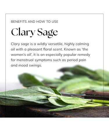Nikura Clary Sage Essential Oil 50ml - 100% Pure Natural Oil for Aromatherapy | Vegan & UK Made - Stress Relief & Calming Benefits - Buy Online on GoSupps.com