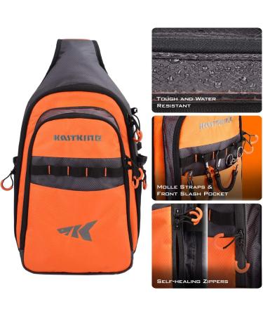 KastKing Pond Hopper Fishing Sling Tackle Storage Bag - Lightweight Sling Backpack for Fishing, Hiking, Hunting, and Camping - Orange Sling Bag - 17.7x12.6x6 Inches - Buy Online on GoSupps.com
