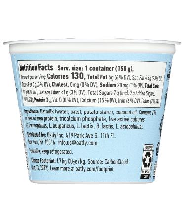Oatly Plain Oatgurt 5.3 OZ - Dairy-Free Yogurt Alternative - Buy Online on GoSupps.com