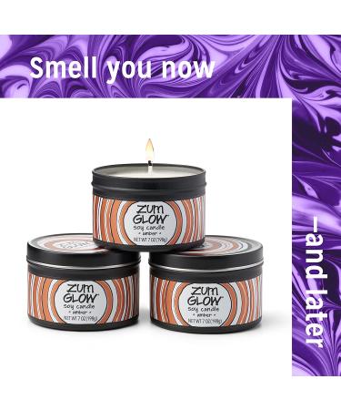 ZUM Glow Soy Candle - Amber Scent, 7 oz (198 g) | Eco-Friendly Candle - Buy Online on GoSupps.com