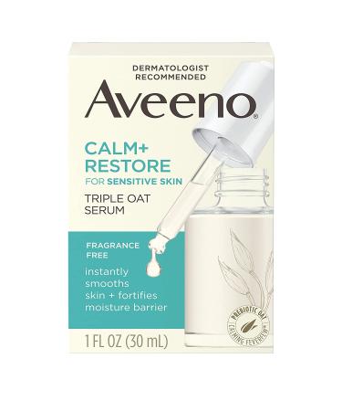 Aveeno Calm + Restore Triple Oat Serum for Sensitive Skin - 1 fl oz (30 ml) - Buy Online on GoSupps.com