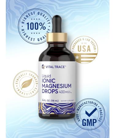 Carlyle Ionic Magnesium Liquid Complex | 400mg | 4 fl oz | Vegetarian Drops | Non-GMO & Gluten Free Supplement | by Vital Trace - Buy Online on GoSupps.com