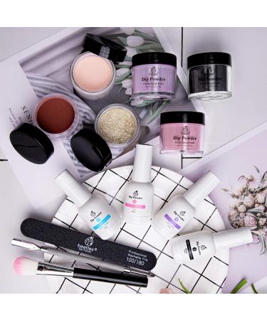 Beetles 12 Colors Dip Powder Nail Kit - Cozy in Cashmere Collection | Fall Winter Dipping Powder Set with Green, Brown & Glitter Shades - Buy Online on GoSupps.com