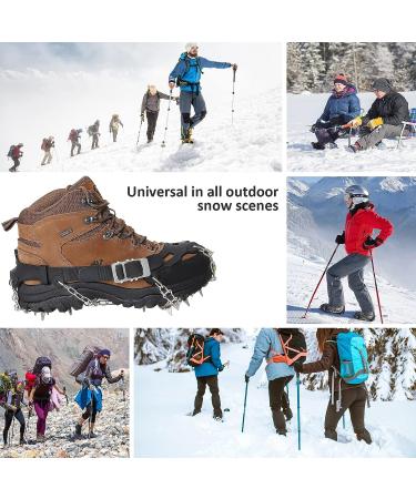 Doormoon Adjustable Ice Cleats for Hiking - 19 Stainless Steel Spikes - Anti-Slip Snow Grips for Boots/Shoes - Men/Women M US 5-8 ECR 36-41 - Buy Online on GoSupps.com