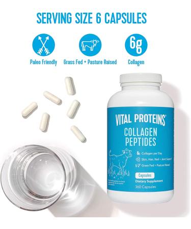 Vital Proteins Collagen Peptides - 360 Capsules for Healthy Skin, Hair & Joints - Buy Online on GoSupps.com