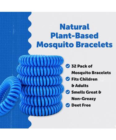 RiptGear Mosquito Repellent Bracelets - 32 Pack for Kids & Adults | Citronella Wristband | DEET-Free Bug Repellent Bracelets for Camping - Buy Online on GoSupps.com