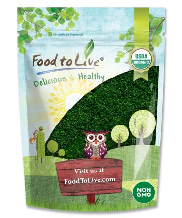 Food to Live Organic Algae Powder Mix 1 Pound Spirulina and Chlorella 50/50 Blend Non-GMO Rich in Chlorophyll Raw Pure Vegan Superfood Bulk Great for Smoothies Good Source of Protein