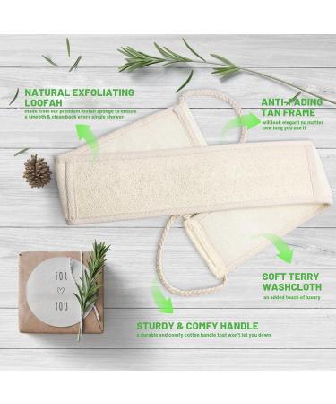 Back Scrubber for Shower - Natural Loofah Exfoliating Body Scrubber for Men & Women (2 Packs) | Perfect Shower Accessory - Buy Online on GoSupps.com