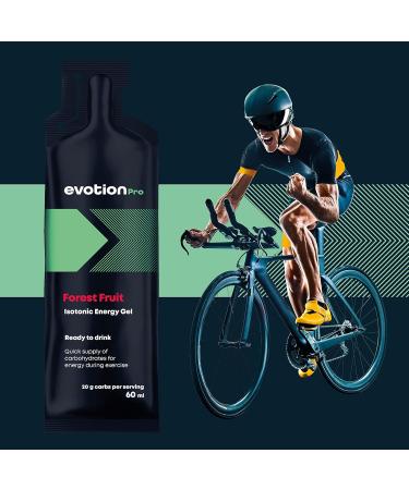 Evotion Pro High Energy Gel - 20x60ml - Forest Berries - 80kcal 20g Carbs - Maltodextrin Power Gel for Running & Marathon Energy - Buy Online on GoSupps.com