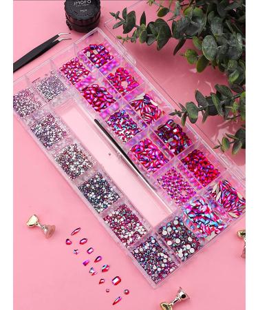 EBANKU Flat Back Nail Art Rhinestone - Professional Fluorescent Purple Nail Jewel for Nail Craft - Buy Online on GoSupps.com