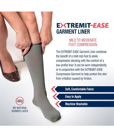 Buy EXTREMIT-EASE Unisex Compression Socks 10-20 mmHg Light Liner Grey Best for Comfort & Support Worldwide Shipping - Buy Online on GoSupps.com