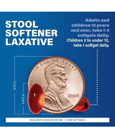 Major Docusate Sodium 100 mg - Stool Softener Laxative Softgels for Constipation Relief - Stool Softeners for Women and Men - Gluten-Free - 100 Softgels (4 Pack) - Buy Online on GoSupps.com