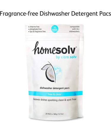 Citra Solv Homesolv Auto Dishwasher Pacs - Free & Clear, 20 Count, 12.7 Oz - Eco-Friendly Cleaning - Buy Online on GoSupps.com