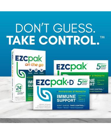EZC Pak On The Go Immune Booster with Echinacea, Vitamin C & Zinc - Immune Support Supplement - Buy Online on GoSupps.com