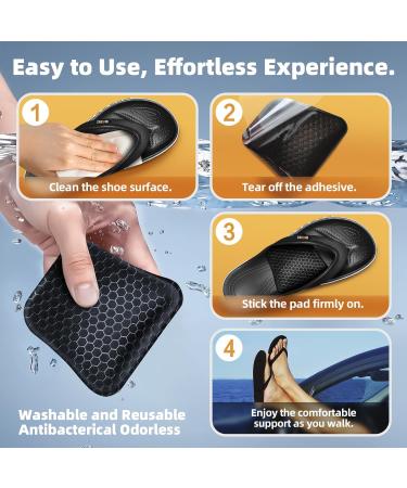 Arch Support Inserts for Women | Gel Inserts for Flat Feet & Plantar Fasciitis Relief | Non-Slip Support Pads (Low Height - Black - Buy Online on GoSupps.com