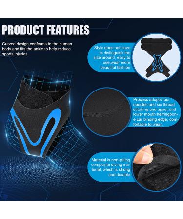 SATINIOR 4 Pcs Ankle Support Brace | Adjustable Compression Sleeve for Men & Women | Breathable Wrap for Sprained Ligaments, Chronic Strain & Sports | Black & Blue - Buy Online on GoSupps.com