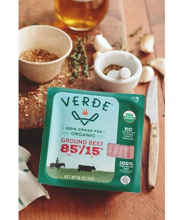 Verde Farms Organic 100% Grass-Fed Ground Beef 85/15 - 1 lb - Buy Online on GoSupps.com