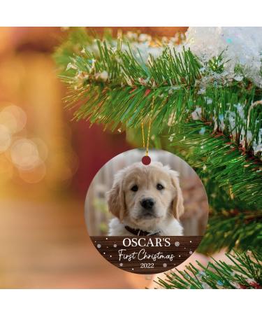 Personalized Dog's First Christmas Photo Ornament | Custom Pet Memorial Gift 2022 - Buy Online on GoSupps.com